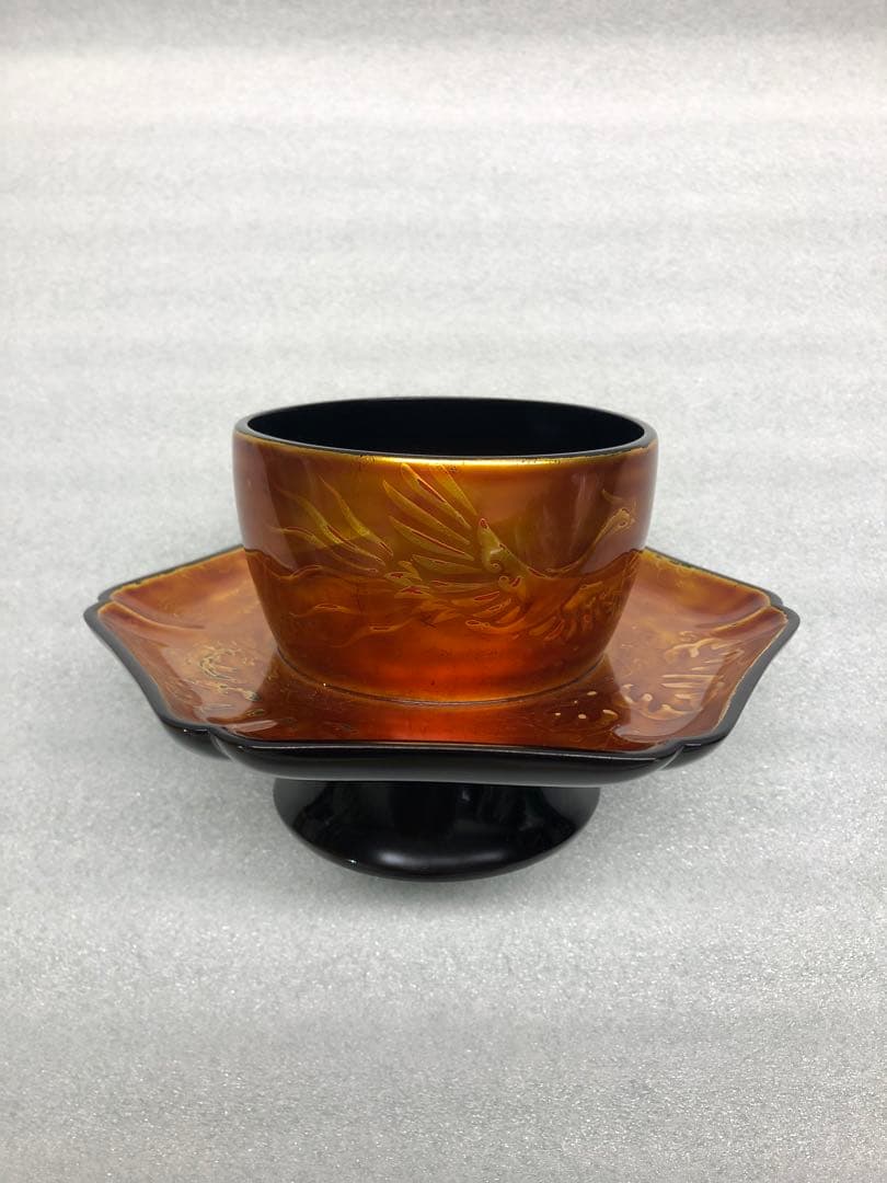 輪島塗　若島量平作　時代型　天目台　共箱