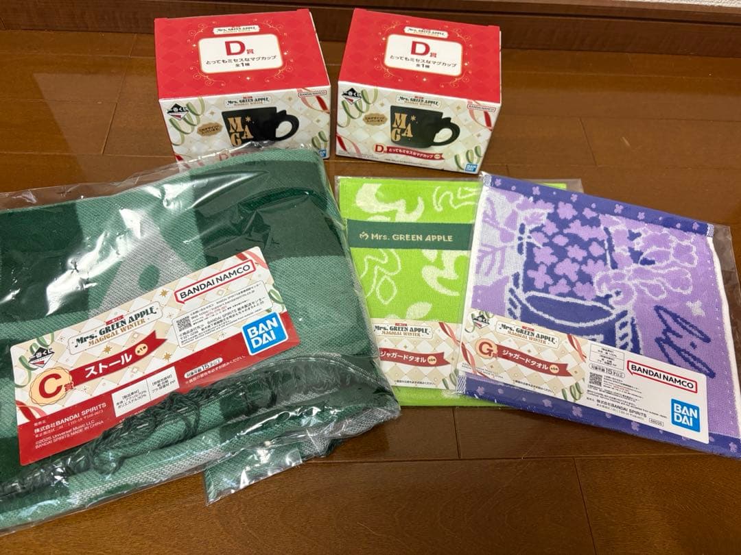 Mrs. GREEN APPLE 一番くじ D賞 マグカップ　C賞ストール　G賞