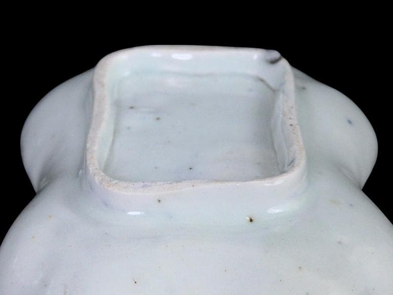 古伊万里　染付　型刷印判　幾何学文様の図　変形皿　E578 AS-CWh