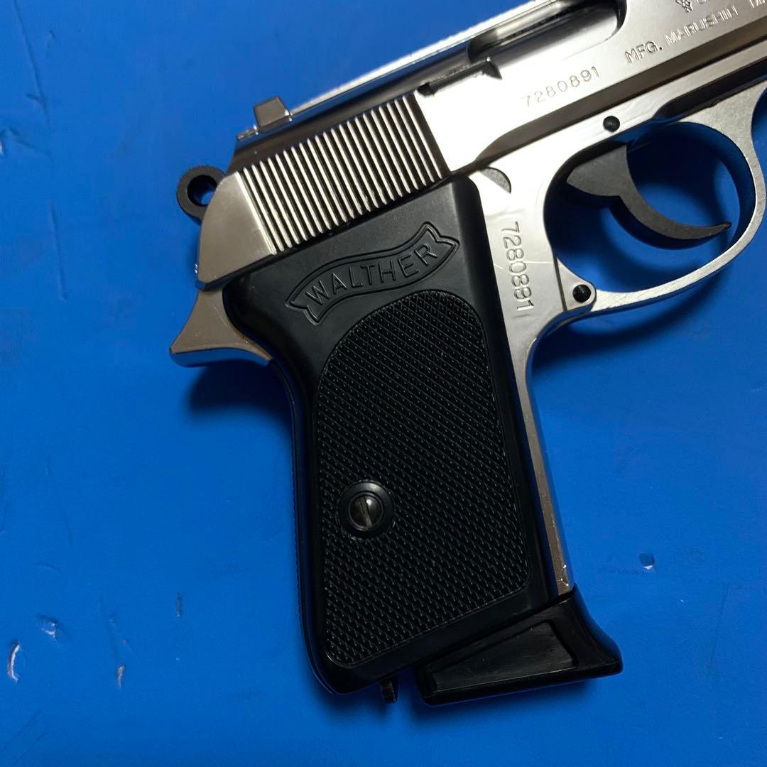 ⭕️美品★マルシン ワルサーPPK シルバー樹脂製 STGA規格 未発火モデルガン