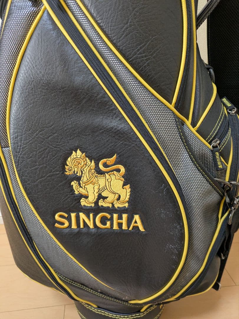 SINGHA キャディバッグ 黒/黄色