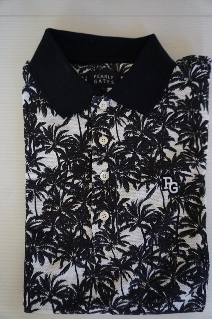 新品　パーリーゲイツ　 アイランドツリー柄 　半袖ポロシャツ　サイズ４