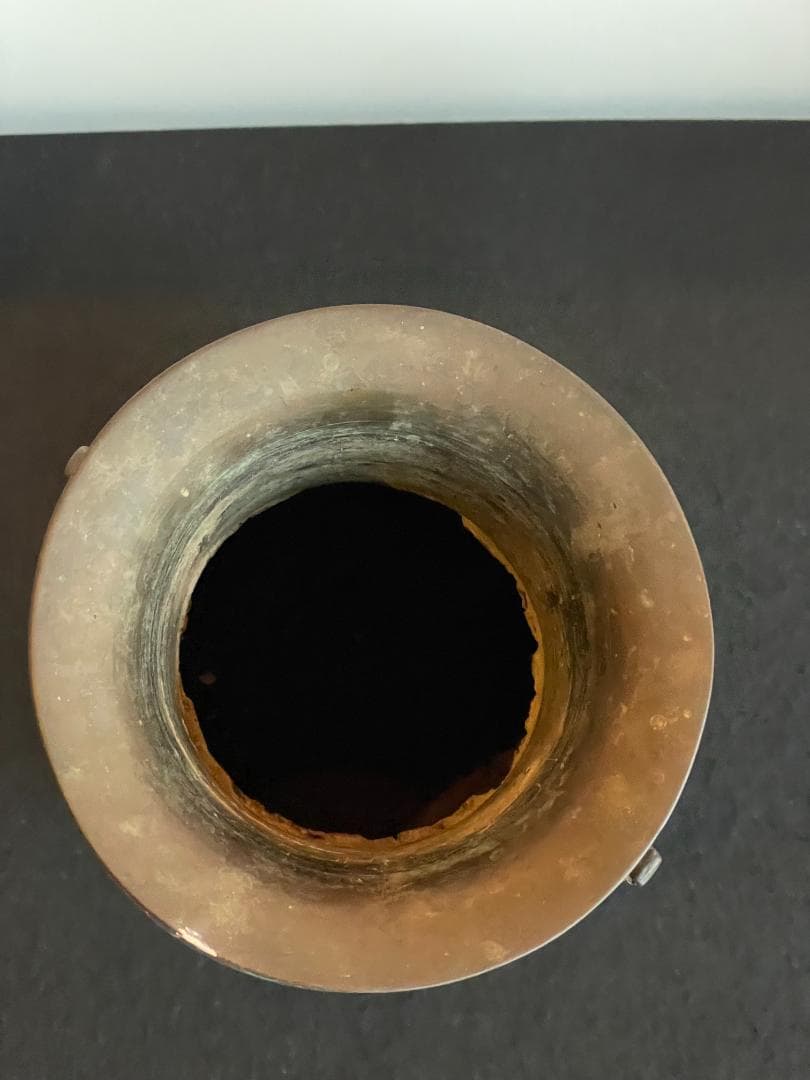 希少 中国 花瓶 壺 美術 古銅 古玩 宝石嵌 翡翠 亀甲文 七宝 双獣耳 龍飾