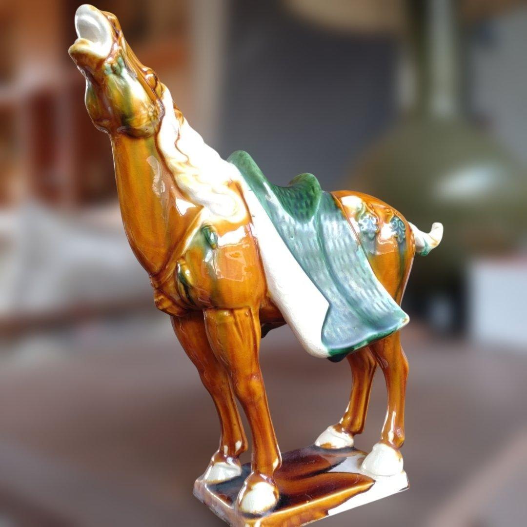 唐三彩・馬の陶器置物