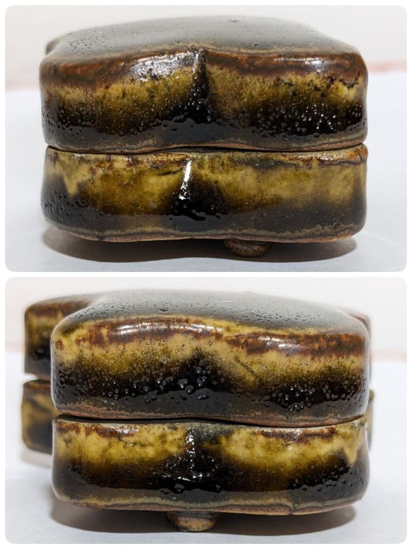 ♦野々村仁清？ 瀬戸釉 三足 香合 江戸時代 コレクション 骨董品 アンティーク