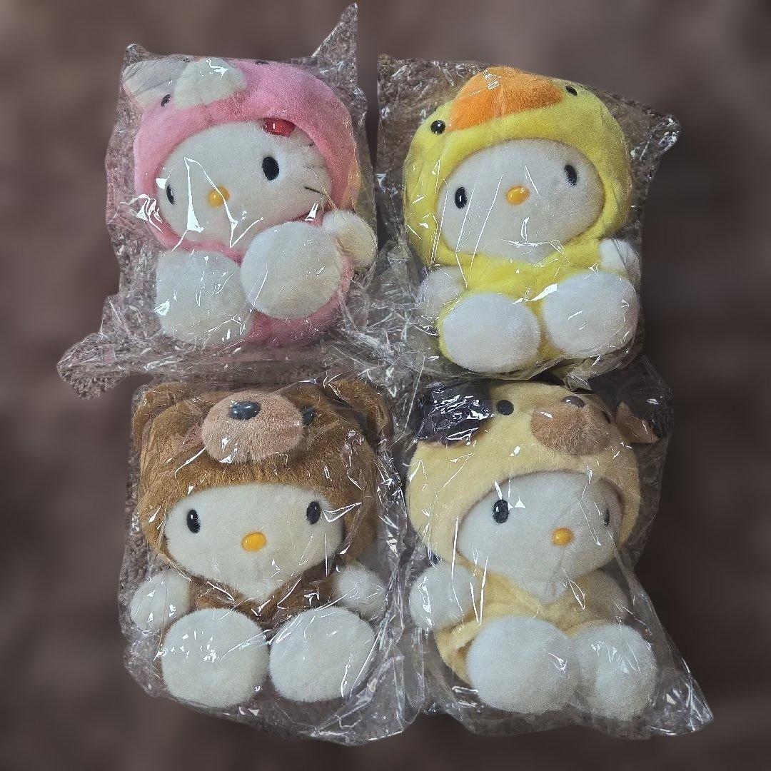 ハローキティ☆ぬいぐるみ☆着ぐるみぬいぐるみ☆くま☆うさぎ☆ひよ子☆犬☆4体