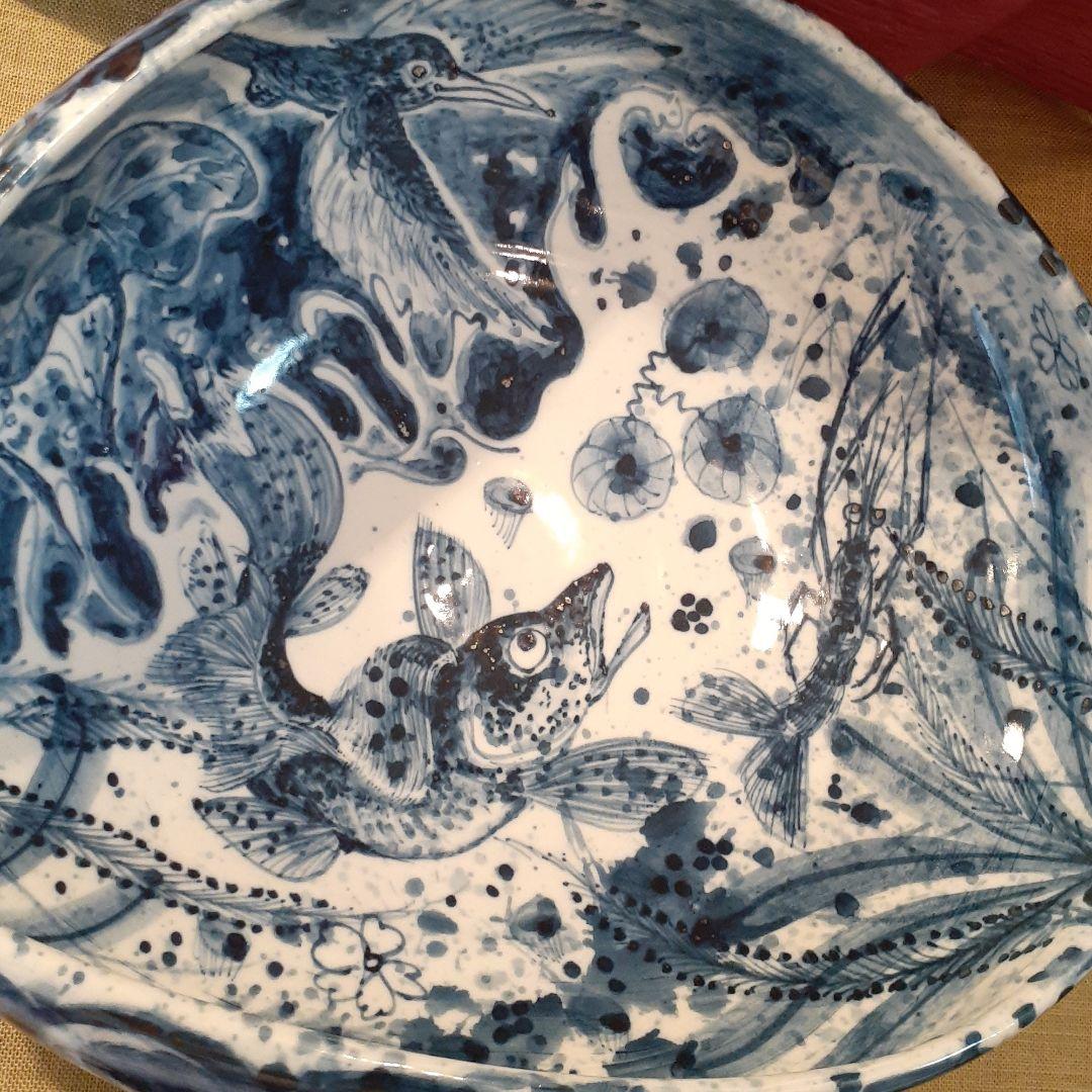 林和一作 海老紋呉須片口大鉢❤️