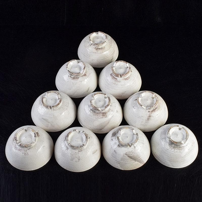 茶道具　萩焼　楽山窯造　数茶碗　十客　共箱　M　R9436B