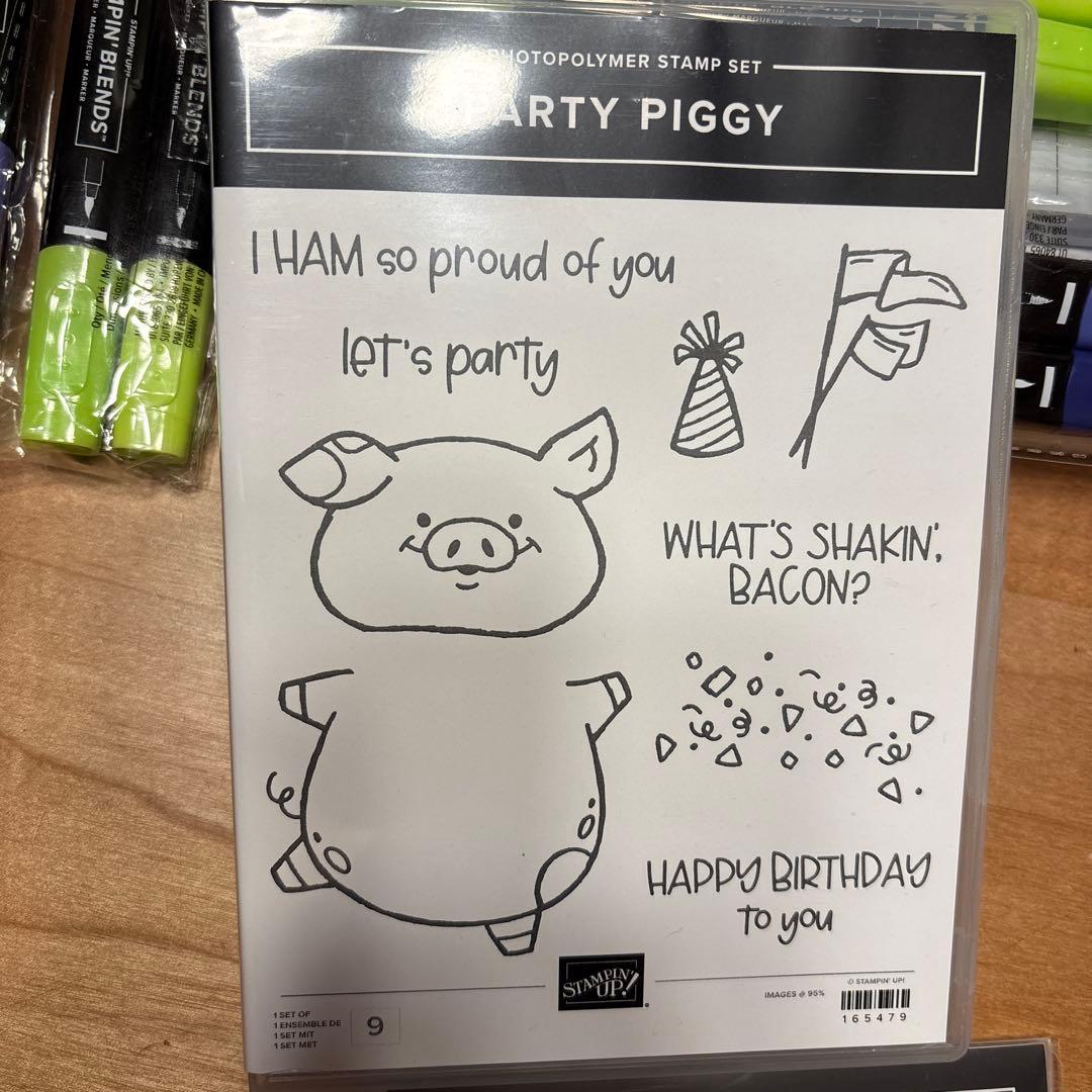 一点限り♡未使用　新作可愛いぶたちゃんPARTY PIGGY スタンピンアップ