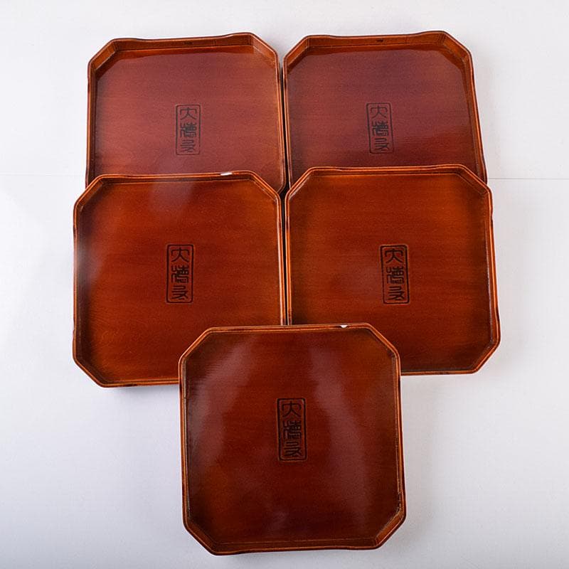 塗師　木村表恵作　木製漆器　大徳寺重　四方五段重箱　共箱　V　R8911H