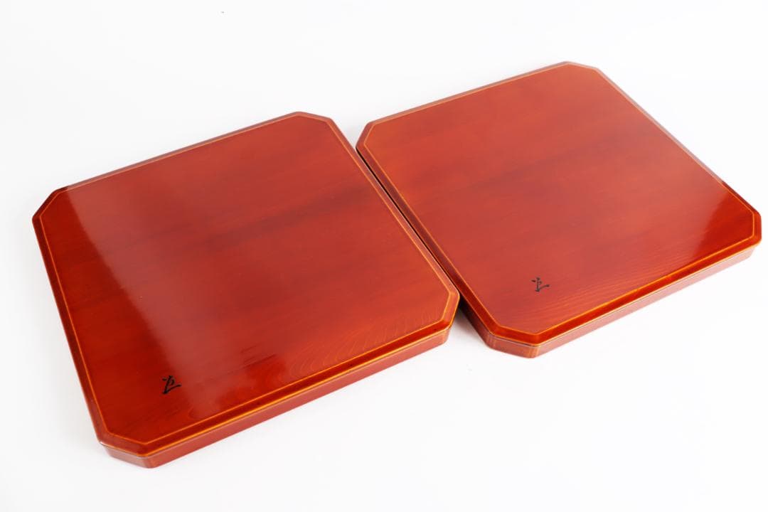 飛騨春慶塗 四方膳 懐石膳 隅切四方膳 五枚　茶道具