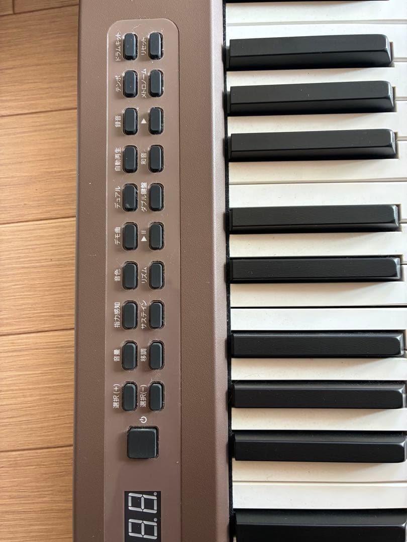 電子ピアノ　88鍵盤　充電タイプ　スリム軽量　マホガニー