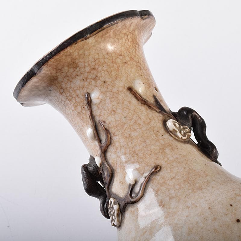 中国　成化年製　青花　花瓶文　貼梅双耳瓶　D　R7889