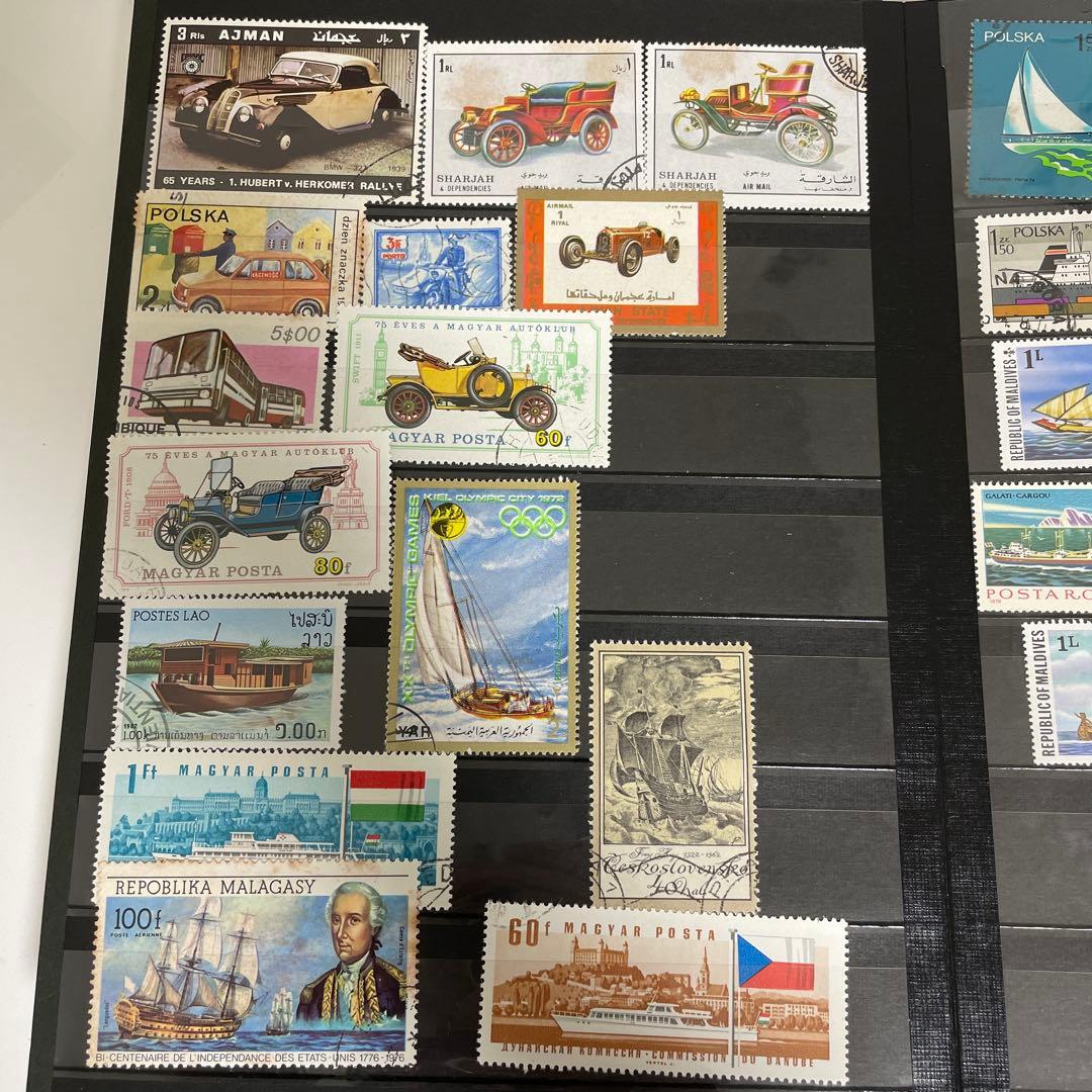 外国切手 機関車 車 船 恐竜 古代動物 100枚以上セット