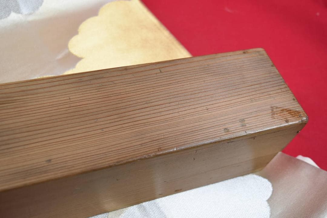 掛軸用杉箱/磨き時代箱/刀箱/内寸75.6㎝×7.2㎝/掛軸☆宝船☆AB-266