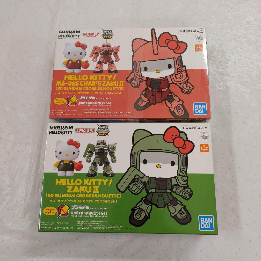 ハローキティ ザクⅡ　シャア専用ザクⅡ　プラモデルセット