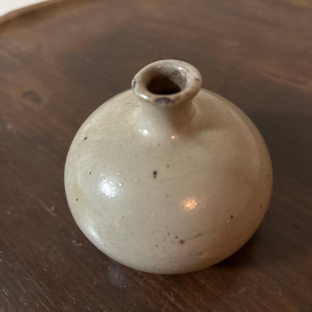 古丹波　白丹波油壷　江戸時代 小壺 花器 酒器 民藝 検:白洲正子　李朝 粉引