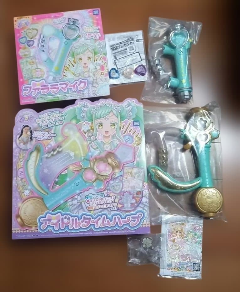 プリパラファララマイク＆アイドルタイムハープ付属品ジュエル限定プロモドリチケ付き