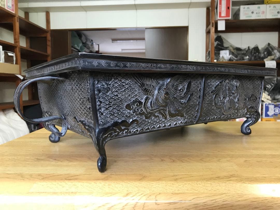 [原型:村田整珉]銅製：2尺3寸麟鳳亀龍文水盤