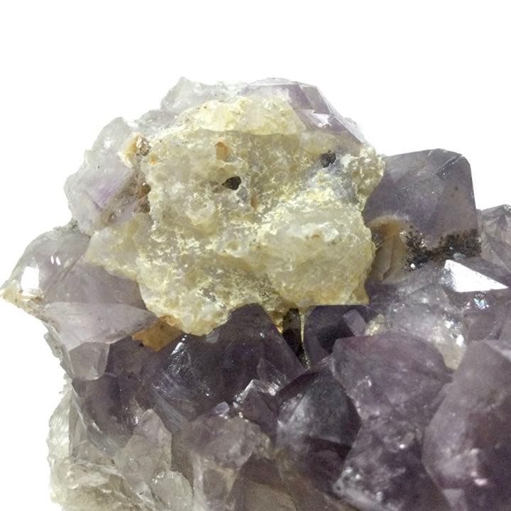 【レアな共生、愛の守護石】天然石 カルサイト共生アメジスト 原石クラスター