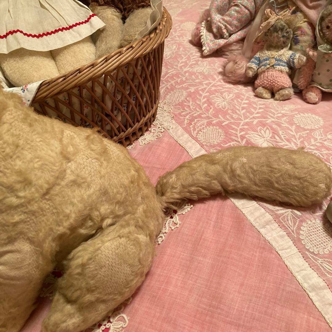 アンティーク猫ちゃん リボン付き 約30cm