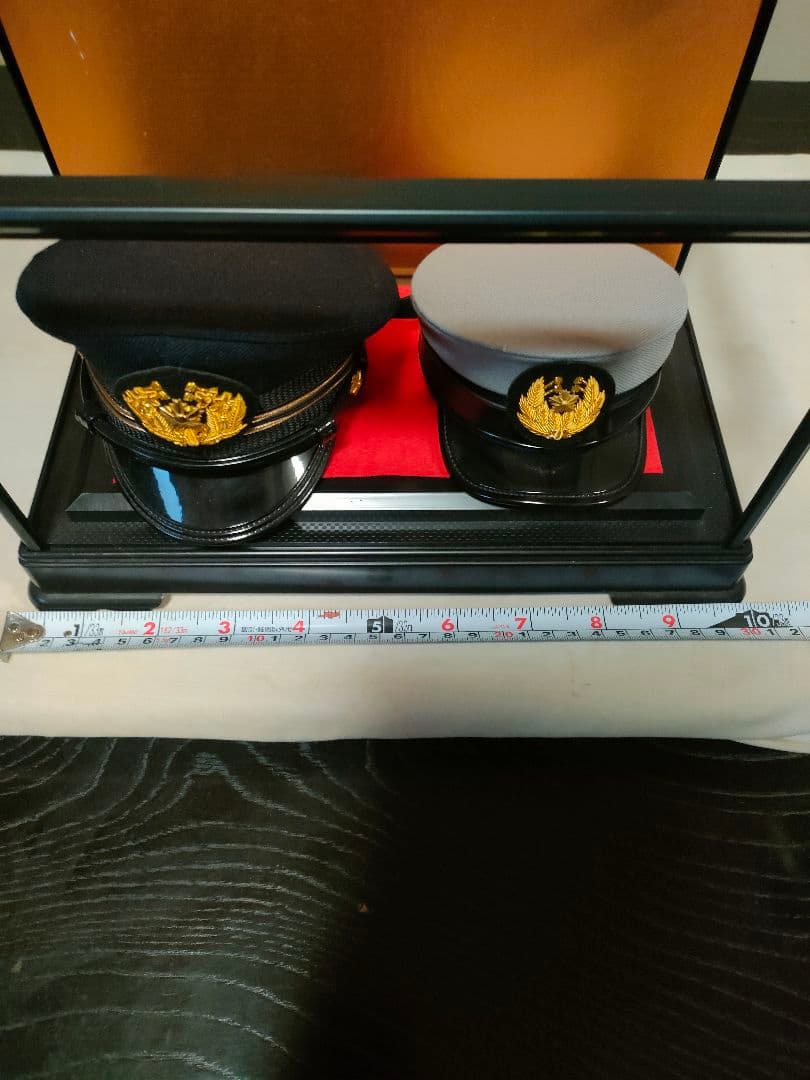 【希少】警察官帽子　ミニチュア　セット　2点　組み立て式ケース付　昭和レトロ