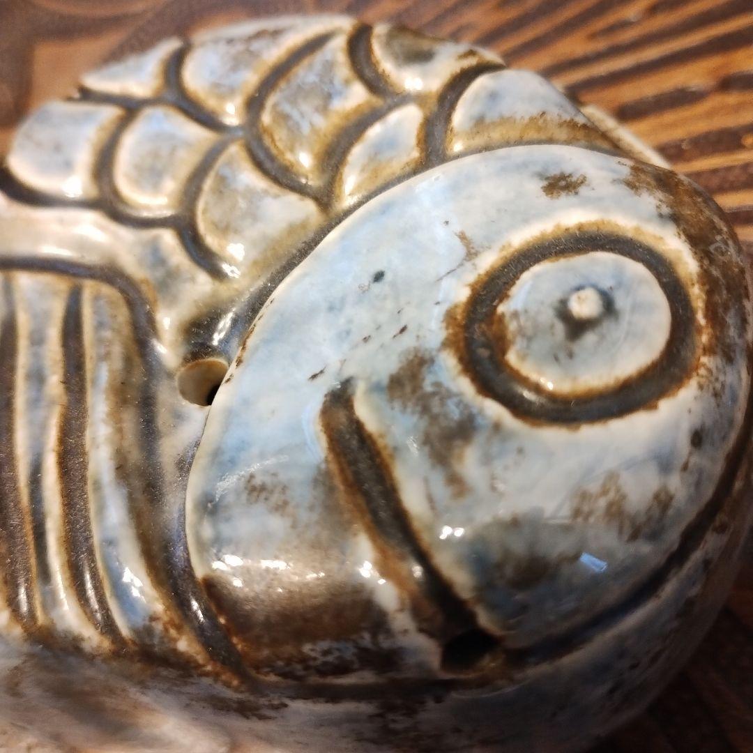 李朝♥魚形陶器♥水滴♥書道具♥瑠璃釉 焼き物♥古美術
