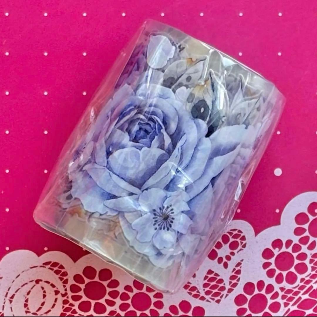 PET 青瓷花 ダイカット 5.5m×5m 海外マスキングテープ 海外マステ 花