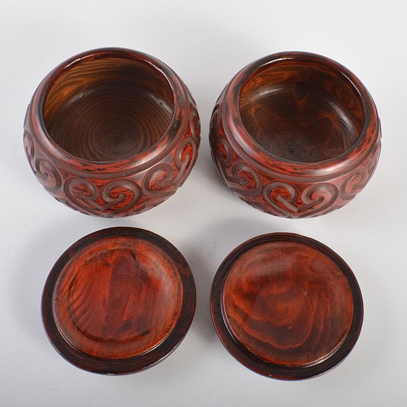 囲碁　碁石　瑪瑙碁石　約6mm　堆朱　倶利　剔犀碁笥　一套　在銘　U　R6799