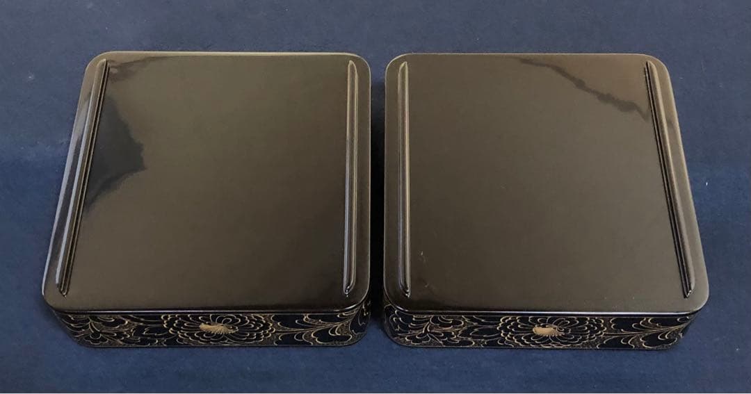 割引❗️《レ》輪島塗 沈金 二段重 輪島屋造 木製漆器 共箱　251110う5