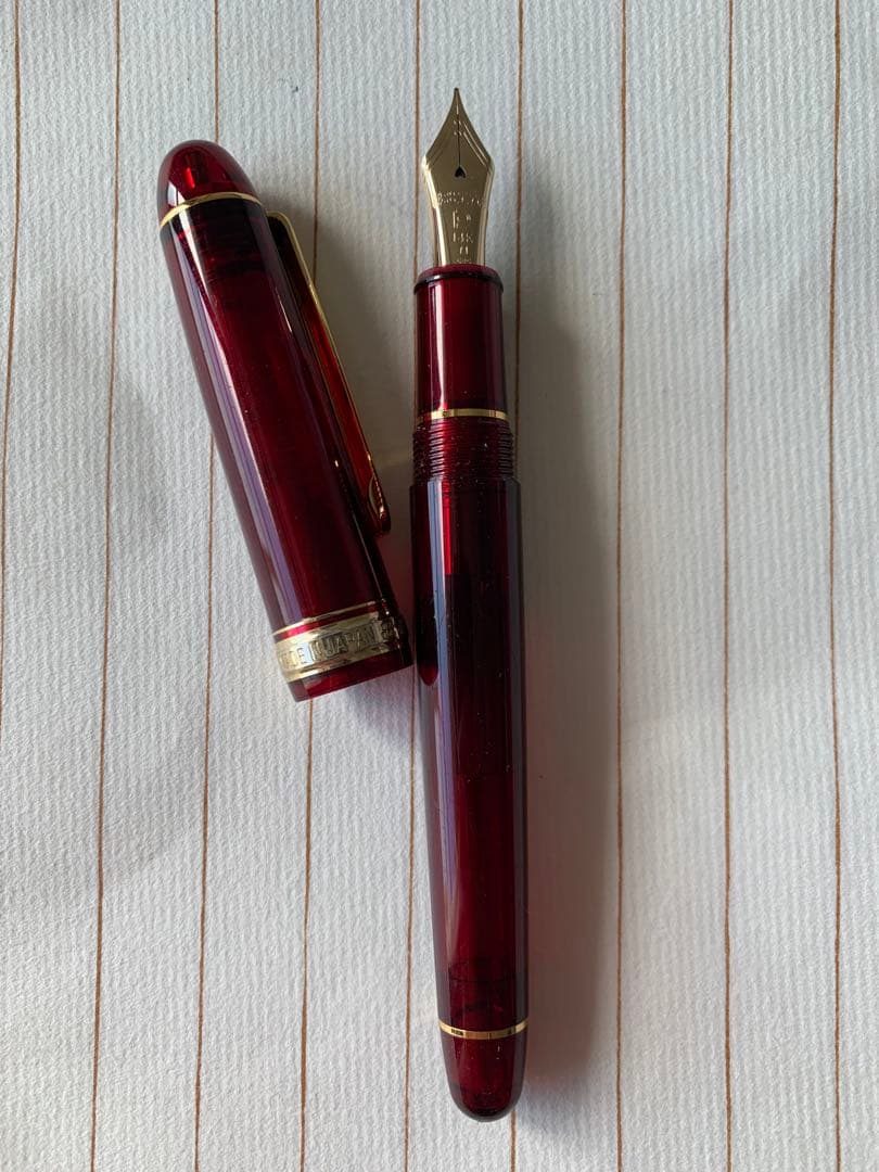 プラチナ 3776 ボルドー 万年筆 14K