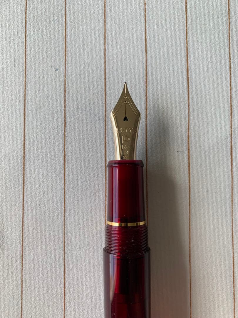 プラチナ 3776 ボルドー 万年筆 14K