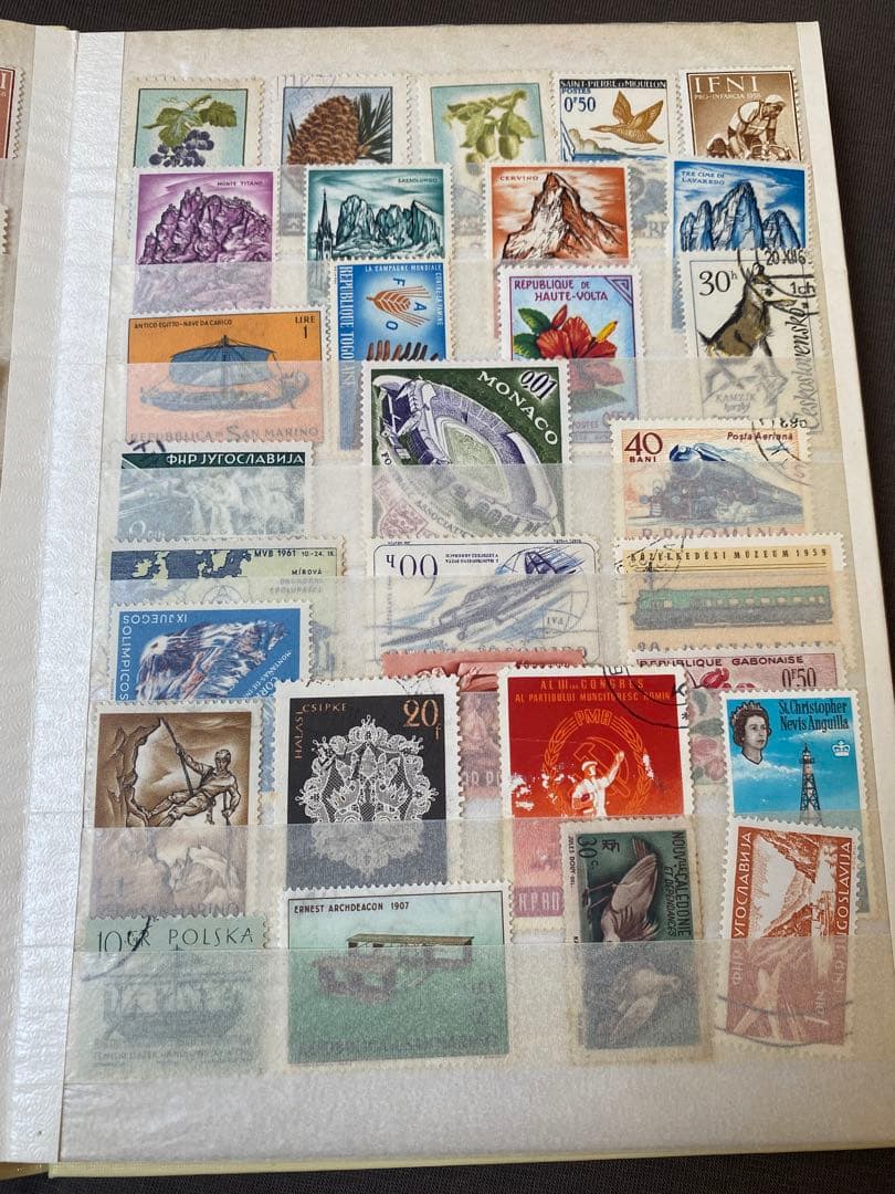 世界の切手コレクション【40ヶ国以上】＆フライトストックブック