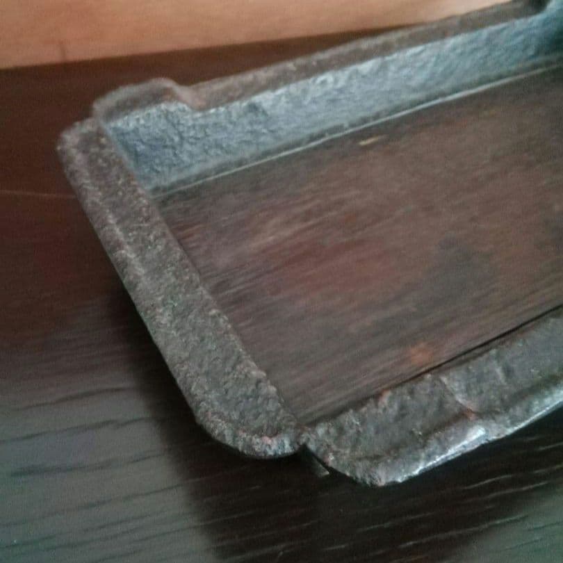 逸品　古鉄　平安省鋳堂　お盆　トレー　明治金工　和骨董　骨董　アンティーク