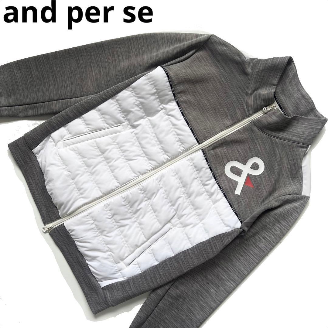 and per se アンパスィ　切り替え　ジャケット　中綿　レディース　ゴルフ