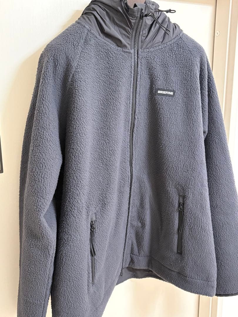 未使用)ブリーフィング ゴルフ メンズ フリースパーカー サイズL グレー
