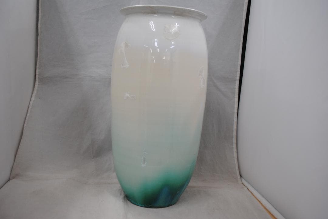 [1781]花器 彩墨結晶釉 孫超作　台湾　中国美術　古玩　陶磁器　花瓶　箱付き