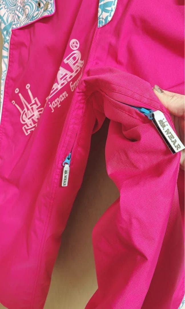 【希少】スノーウェア上下セット ユニセックス ペイズリー スキーウェア ピンク