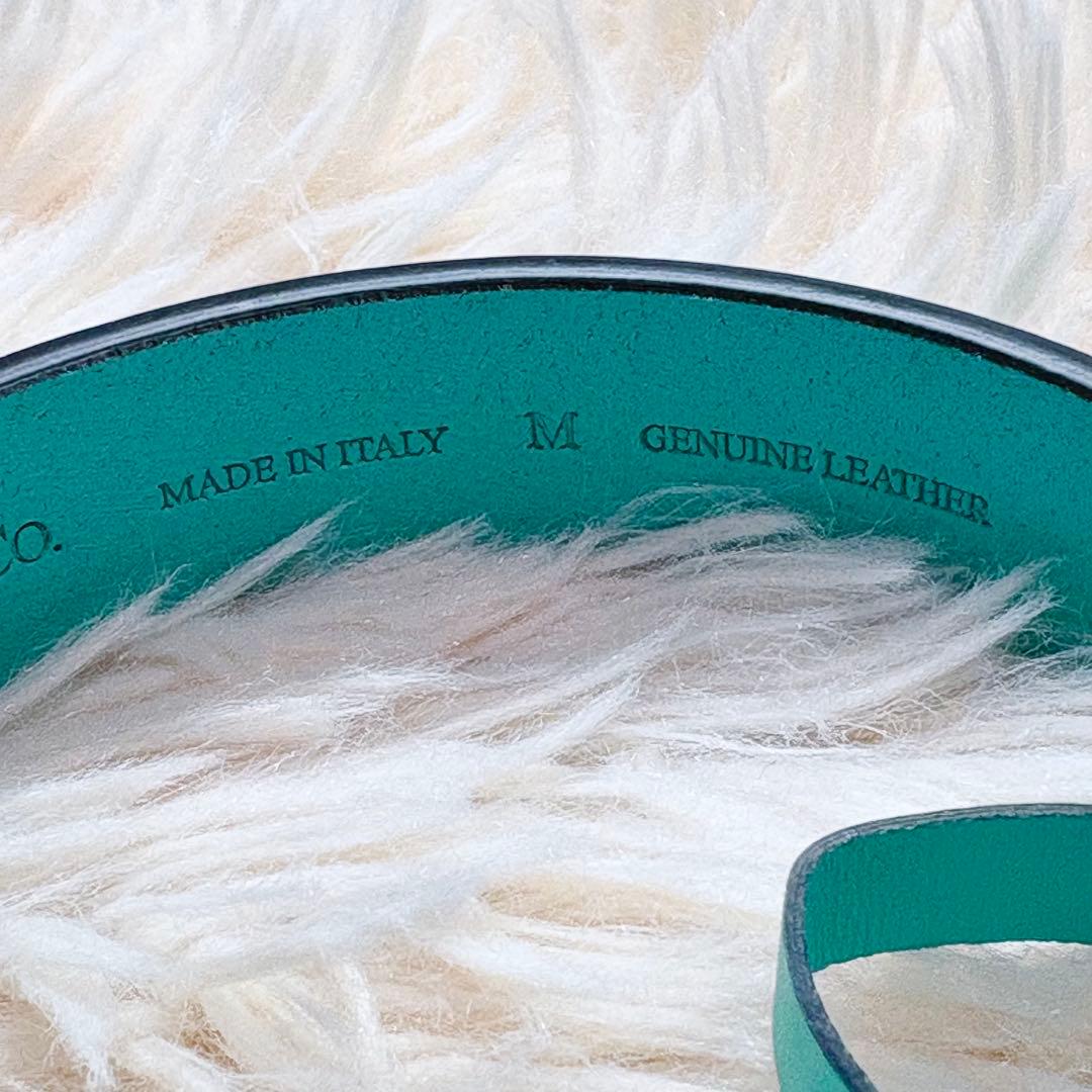 未使用級✨Tiffany レザー首輪 M プレート 金具 4段調整