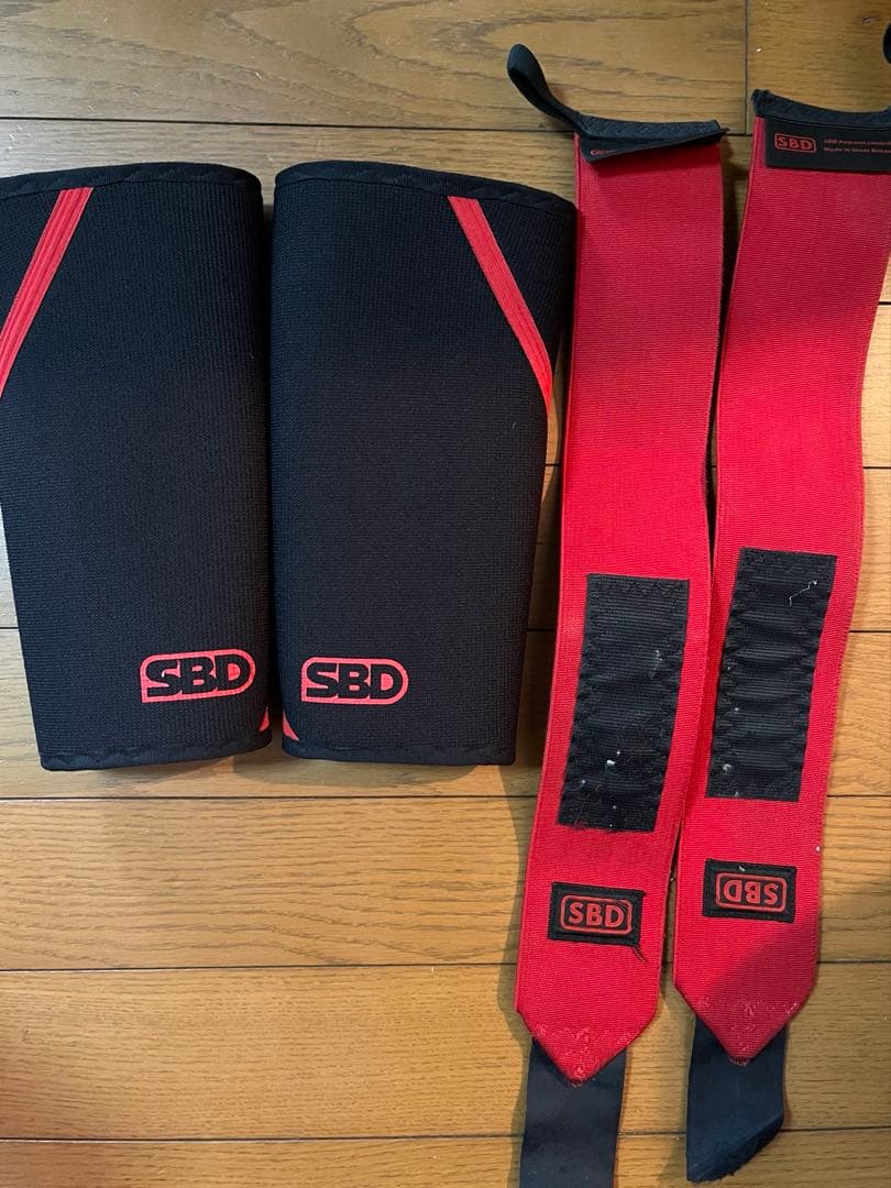 SBD パワーリフティングニースリーブ　S リストストラップ　セット