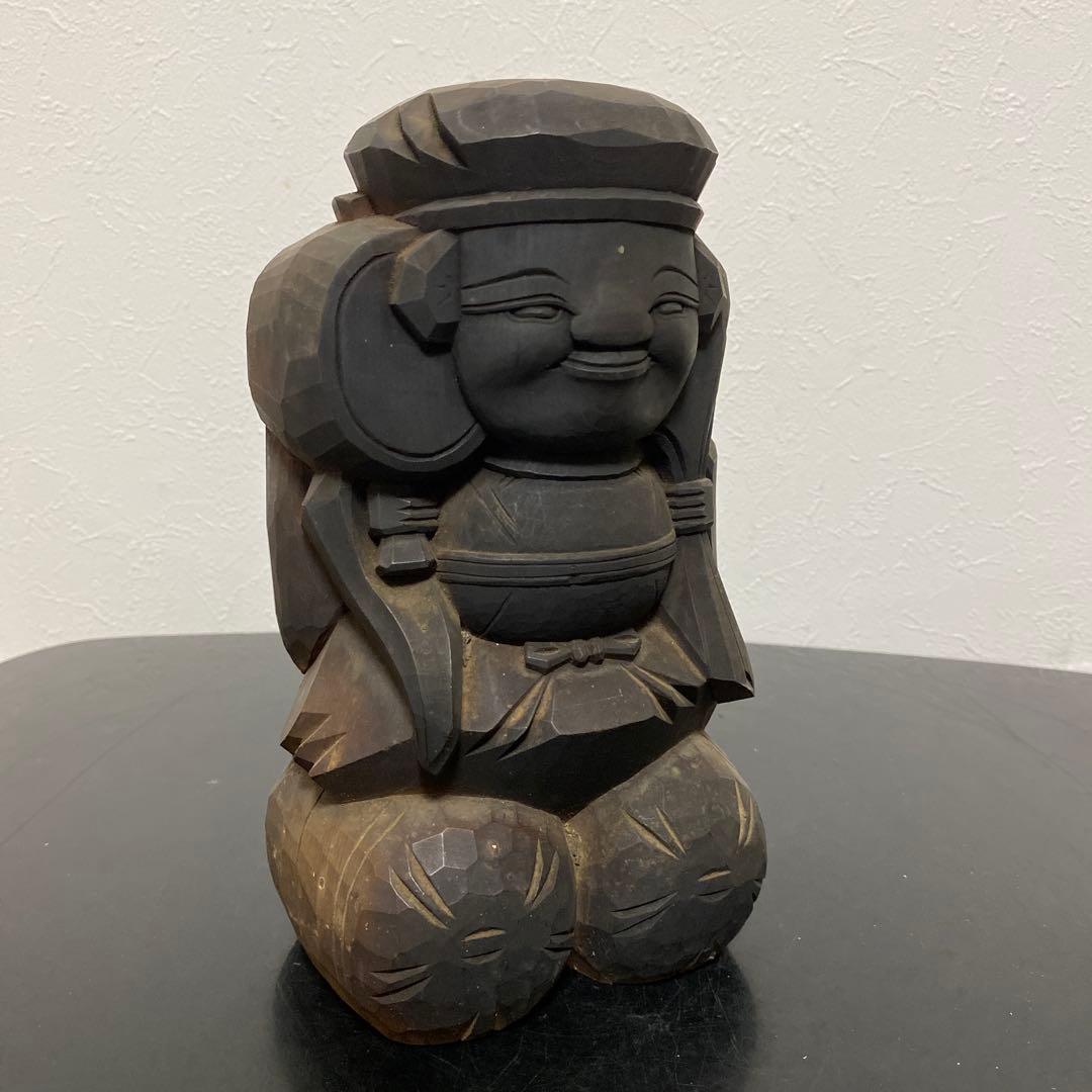 江戸〜明治時代 木彫 大黒天像 民衆仏