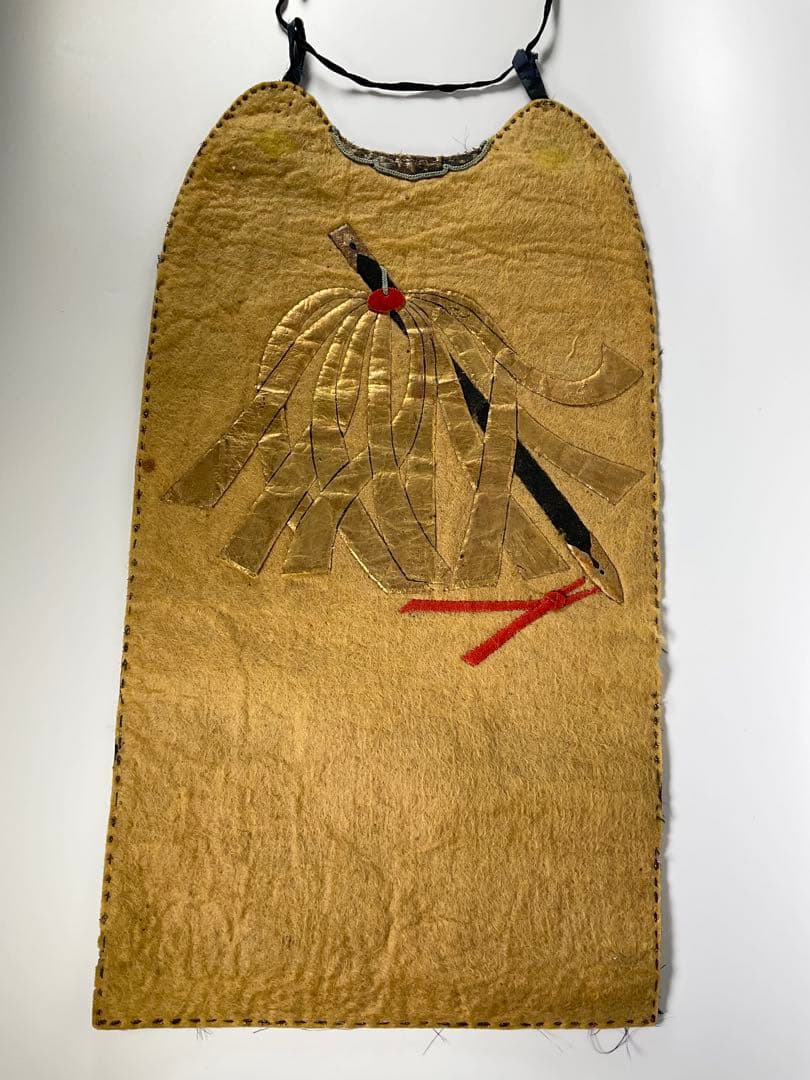 前掛け　金彩　采配図　武具　甲冑　鎧兜　江戸時代