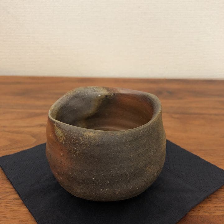 中村六郎 備前酒呑 備前焼 供箱 共布 栞付き