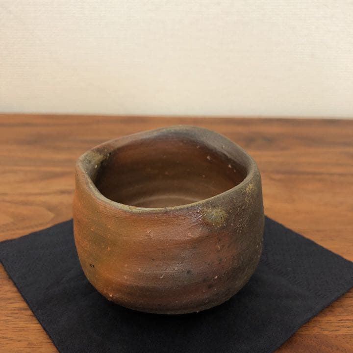 中村六郎 備前酒呑 備前焼 供箱 共布 栞付き