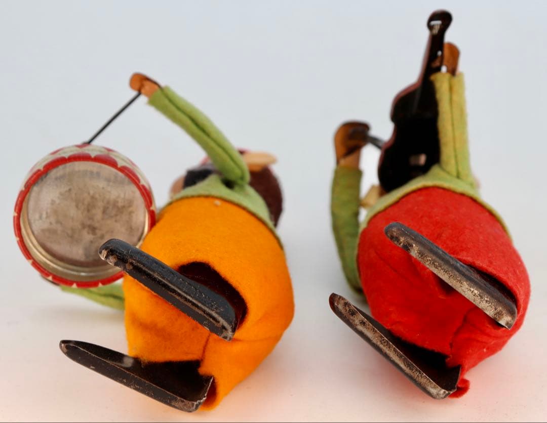 ヴィンテージ Schuco ワインドアップ猿の演奏者 フィギュア2体セット