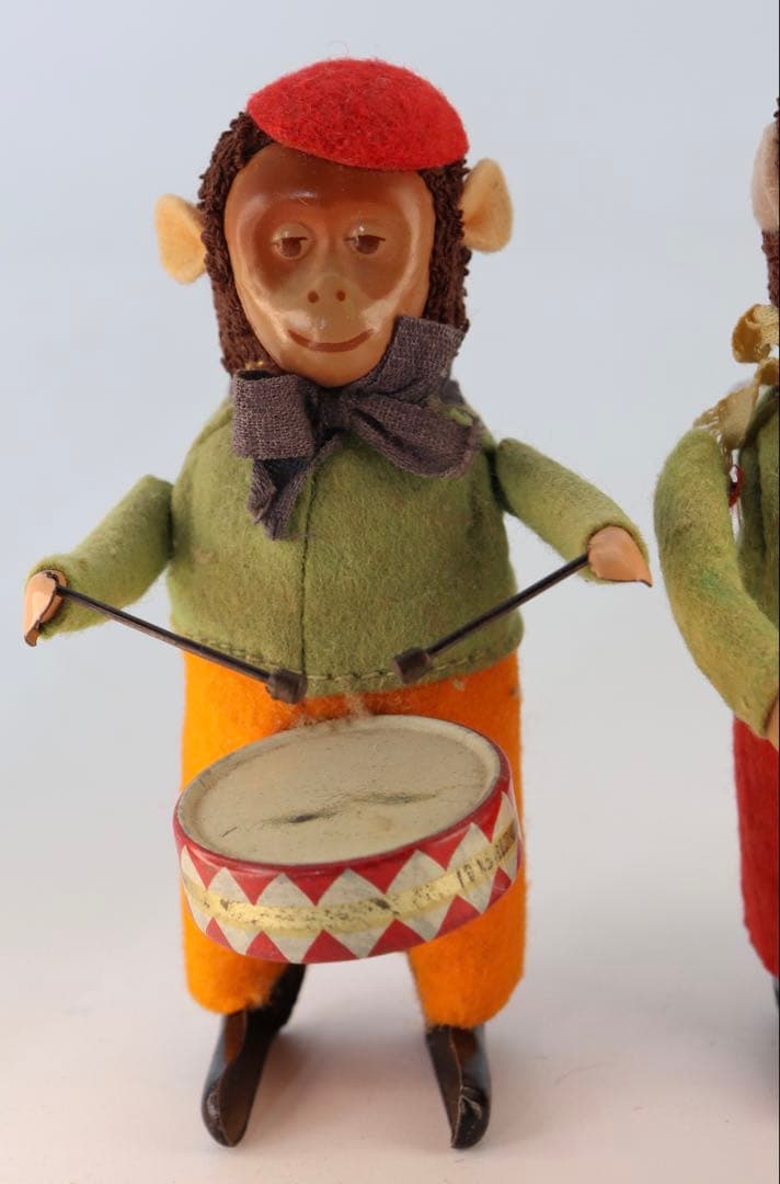 ヴィンテージ Schuco ワインドアップ猿の演奏者 フィギュア2体セット