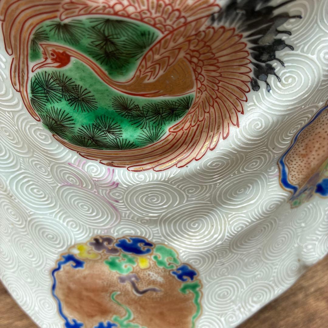 時代物布袋様、九谷焼、昭和レトロ色絵置物　美術品骨董品　縁起物、古美術品60cm