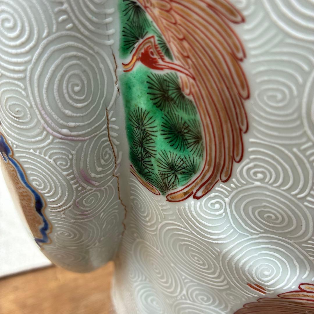 時代物布袋様、九谷焼、昭和レトロ色絵置物　美術品骨董品　縁起物、古美術品60cm