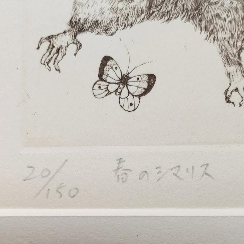 ☆丸山郁代☆「春のシマリス」DE20/150　未使用色紙額！