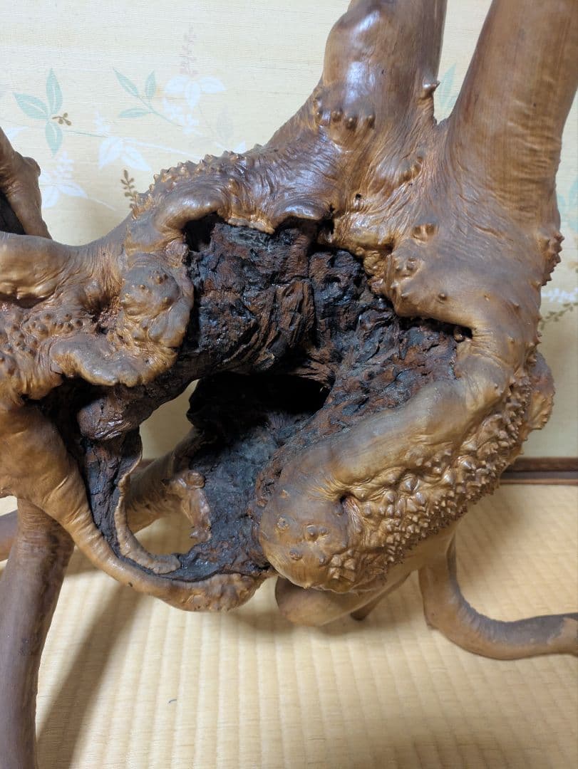 ユニークな木製アートオブジェ